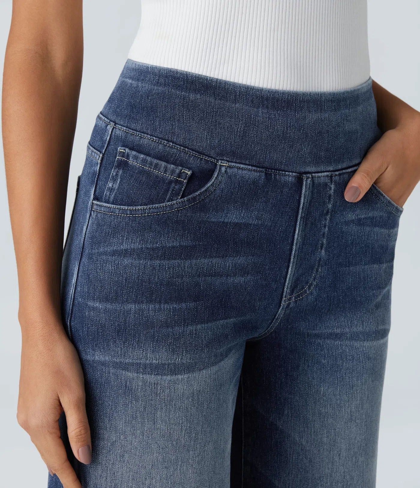 Eva - Elastische broek met hoge taille